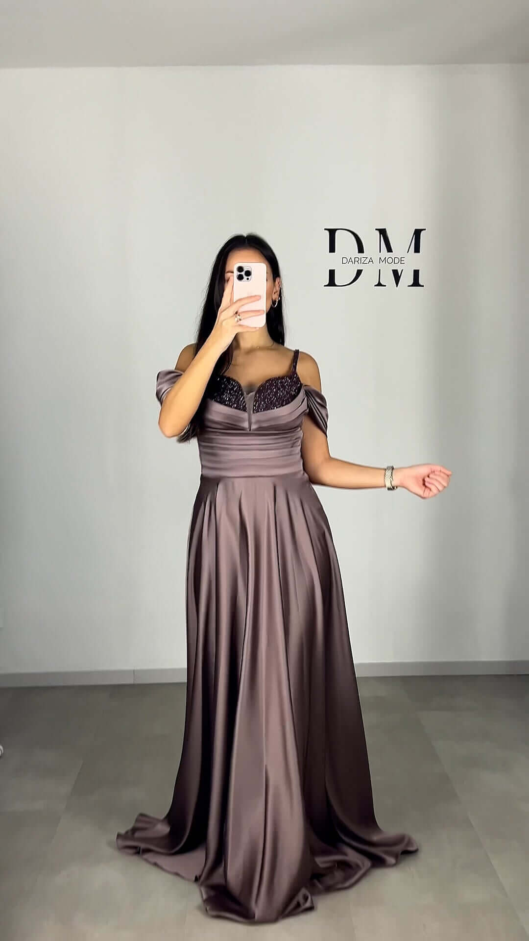 Hayal evening dress taupe – Dariza Mode