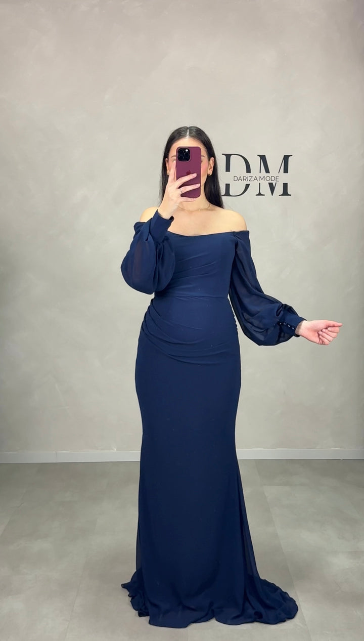 Gökce Abendkleid Dunkelblau