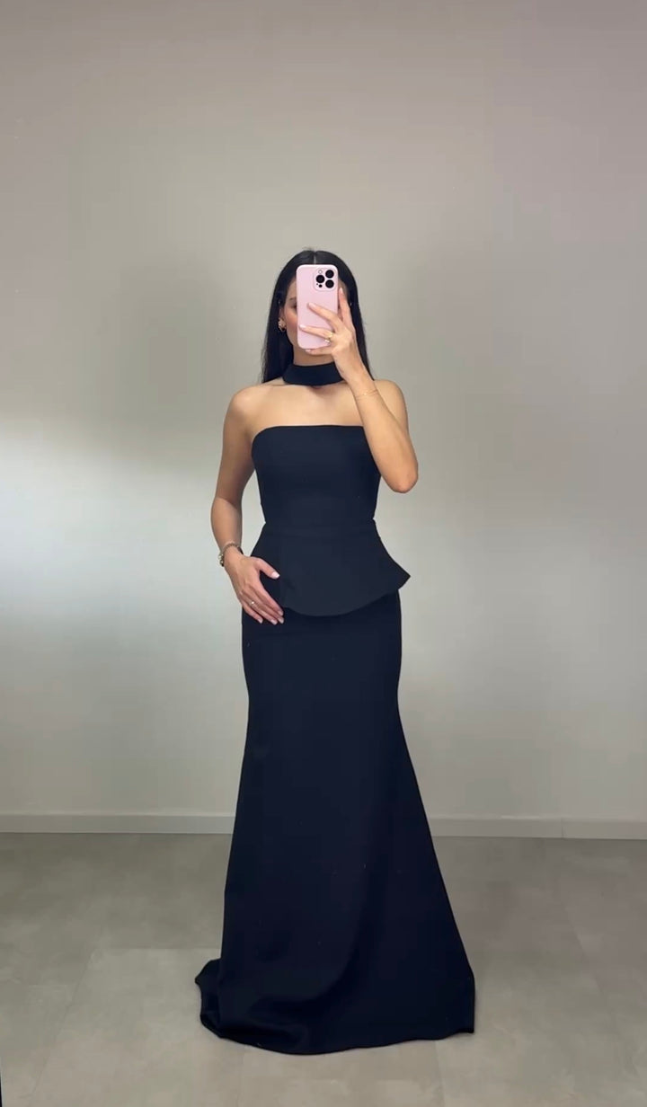 Yaprak Abendkleid Schwarz