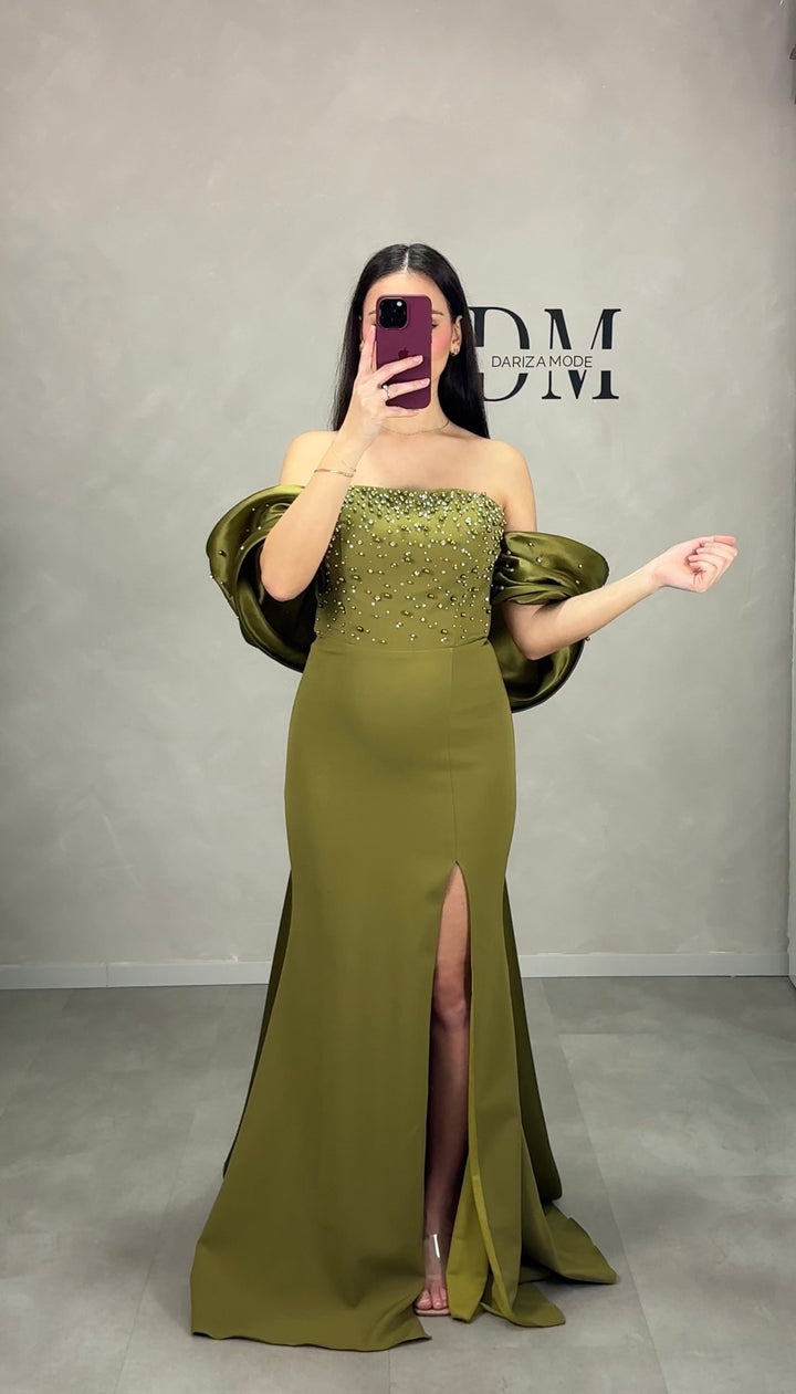 Irem Abendkleid Olivgrün