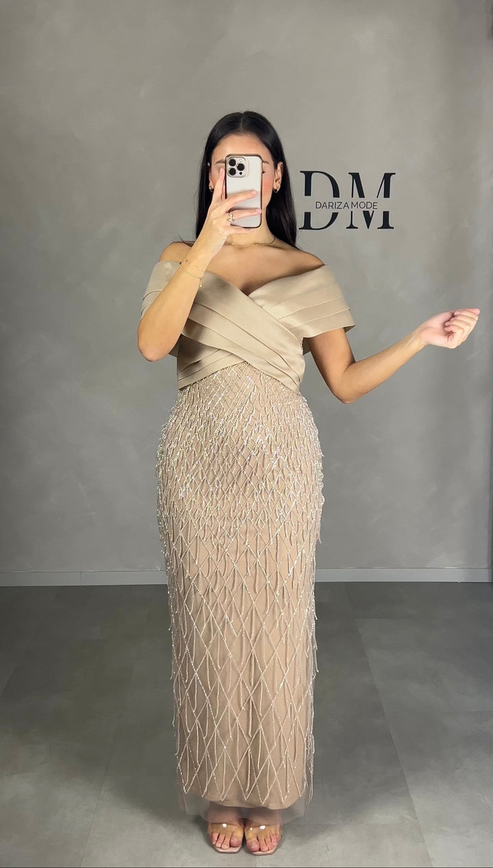 Yagmur Abendkleid Beige