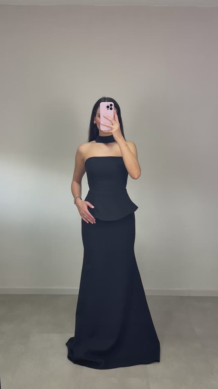 Yaprak Abendkleid Schwarz