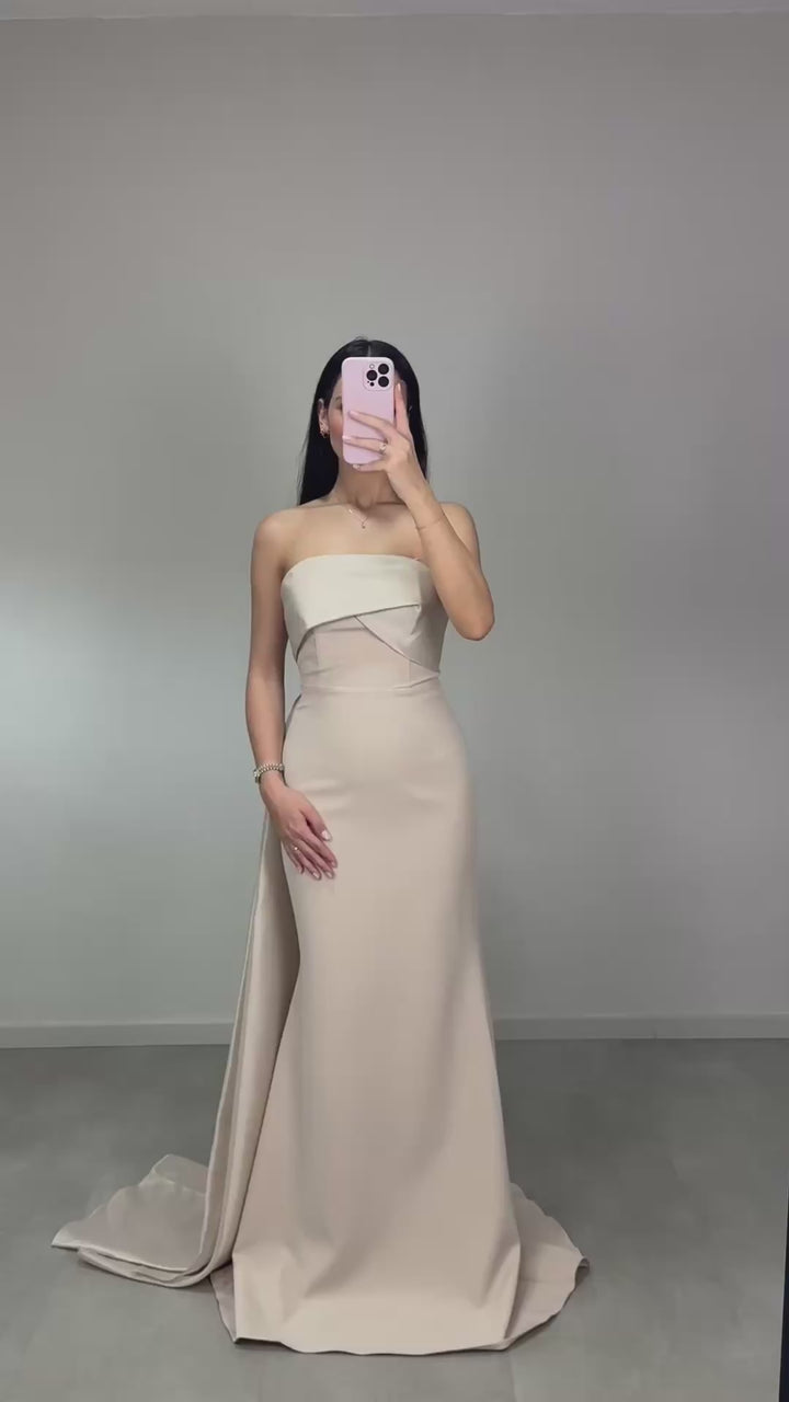 Mina Abendkleid Beige