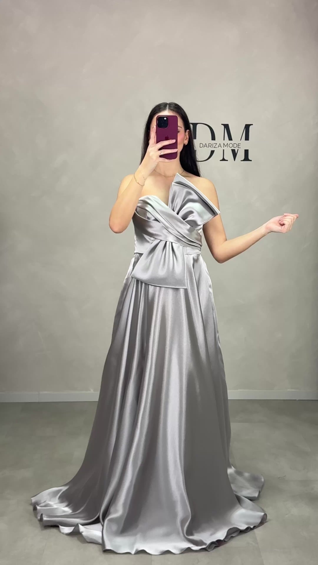 Sude Abendkleid Silber