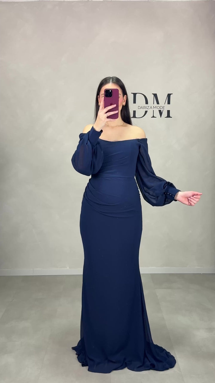 Gökce Abendkleid Dunkelblau